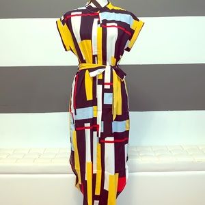 SHEIN colorblock belted dress in Medium